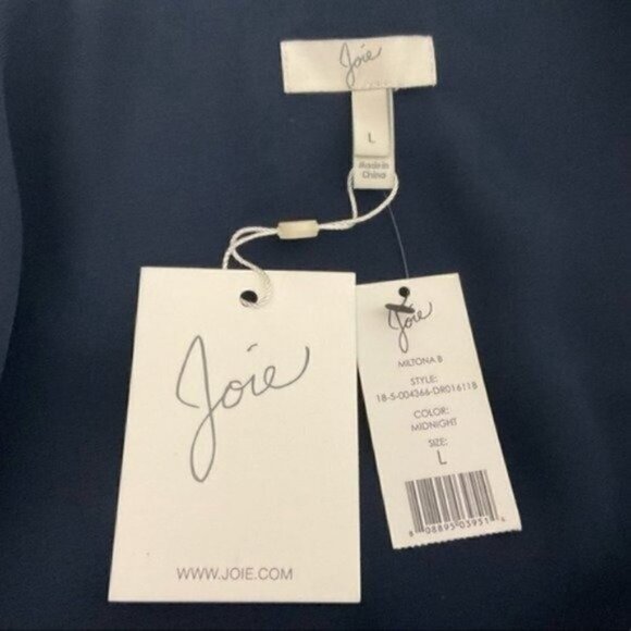 NWT Joie MilTona B Wrap Dress Midnight size Large Wrap front with Self Tie close - Picture 12 of 13